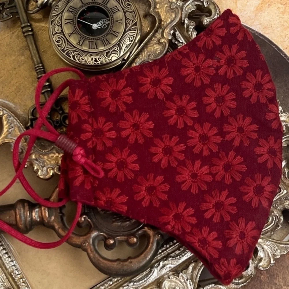 LELE SADOUGHI • Burgundy Flower Lace Luxury Face Mask